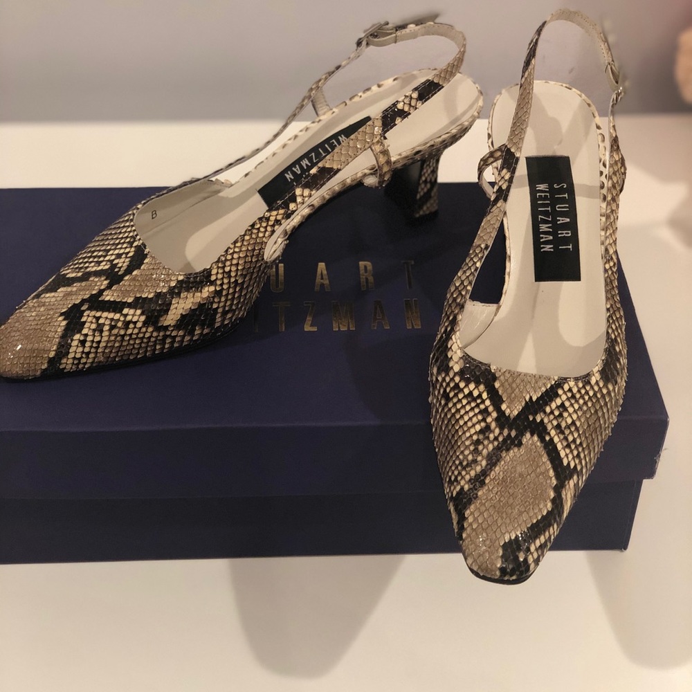 Stuart Weitzman Python Print Slingback Heel - image 1